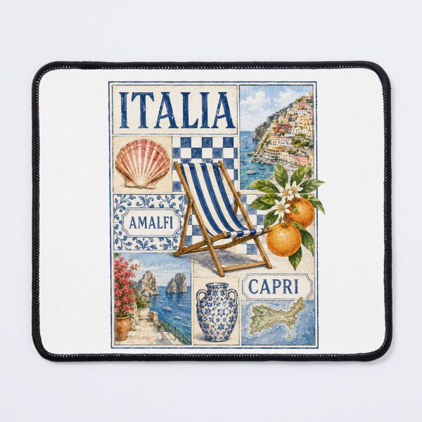 Item preview, Italia Amalfi Capri Vintage Mediterranean Travel Poster designed and sold by Backsay.