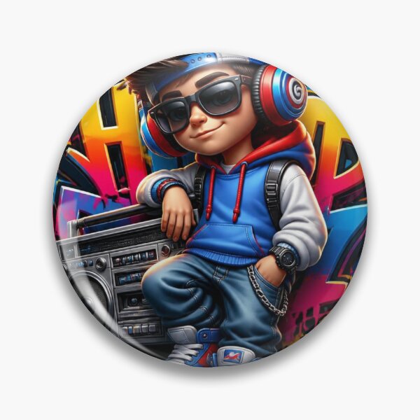 Item preview, Retro Hip Hop Boy - Urban Graffiti Boombox Art designed and sold by AgnesB77.