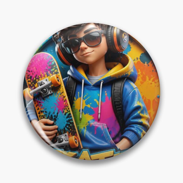 Item preview, Cool Skater Boy - Neon Paint Splash Skateboard Art designed and sold by AgnesB77.