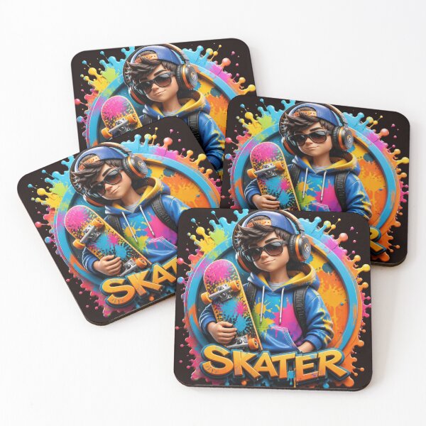Item preview, Cool Skater Boy - Neon Paint Splash Skateboard Art designed and sold by AgnesB77.