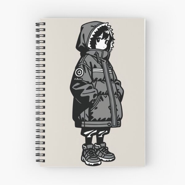 Item preview, Fashion - Man in Black Puffer Jacket Hood Up Streetwear Anime designed and sold by AnimeShin.