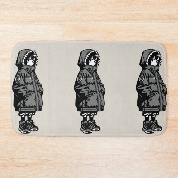 Item preview, Fashion - Man in Black Puffer Jacket Hood Up Streetwear Anime designed and sold by AnimeShin.