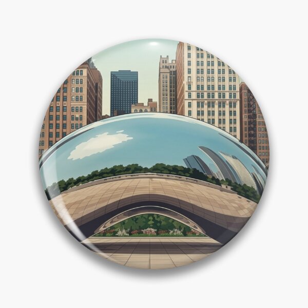 Item preview, Chicago Cloud Gate Travel Art Illustration designed and sold by BoringClothes .