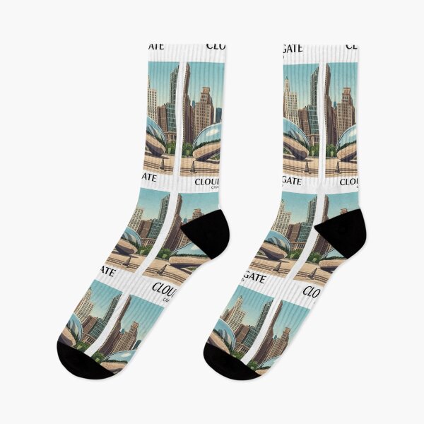 Item preview, Chicago Cloud Gate Travel Art Illustration designed and sold by BoringClothes .