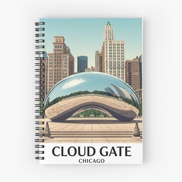 Item preview, Chicago Cloud Gate Travel Art Illustration designed and sold by BoringClothes .