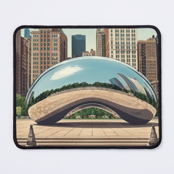 Item preview, Chicago Cloud Gate Travel Art Illustration designed and sold by BoringClothes .