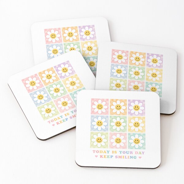 Item preview, Today Is Your Day Keep Smiling Retro Smiley Flower Grid designed and sold by Backsay.