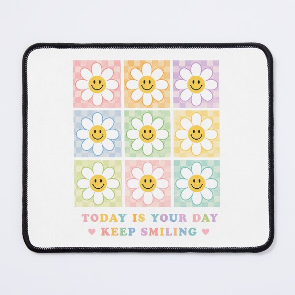 Item preview, Today Is Your Day Keep Smiling Retro Smiley Flower Grid designed and sold by Backsay.