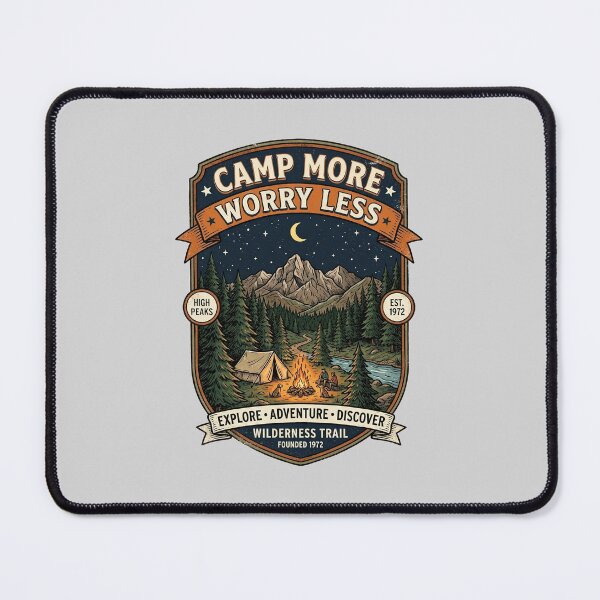 Item preview, Camp More Worry Less Vintage Camping Adventure designed and sold by PGRprint.
