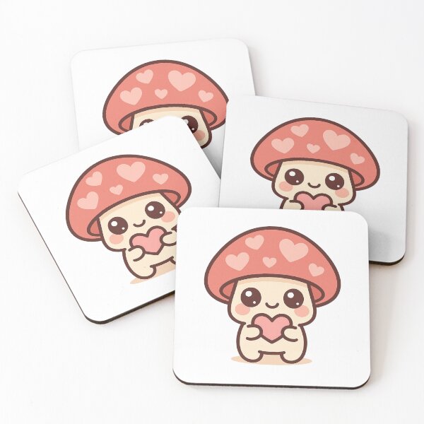 Item preview, Kawaii Pink Heart Mushroom Cute designed and sold by Tom-Riley.
