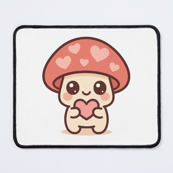 Item preview, Kawaii Pink Heart Mushroom Cute designed and sold by Tom-Riley.