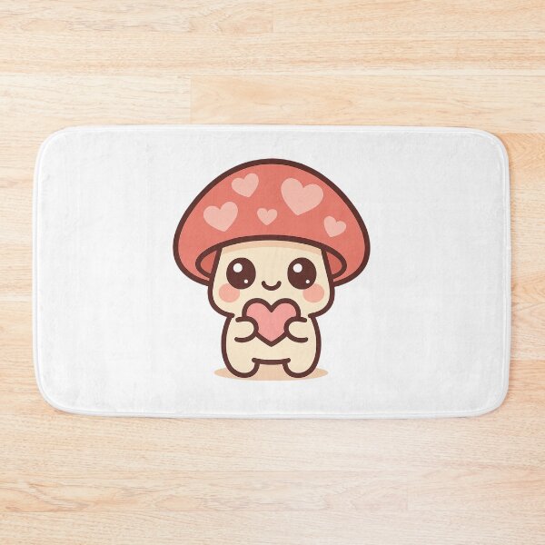 Item preview, Kawaii Pink Heart Mushroom Cute designed and sold by Tom-Riley.