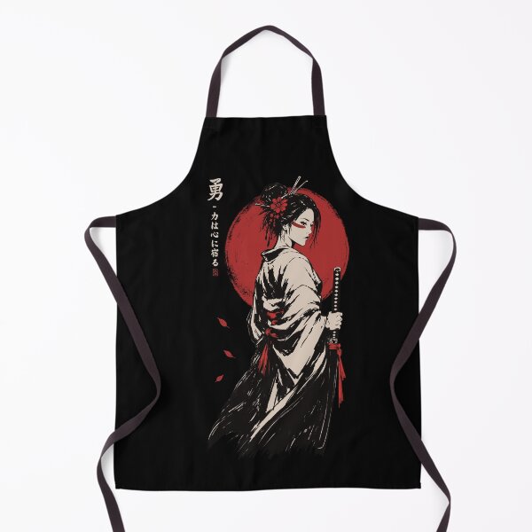 Item preview, Samurai Woman Under Red Sun | Japanese Warrior Art designed and sold by MonNoir.