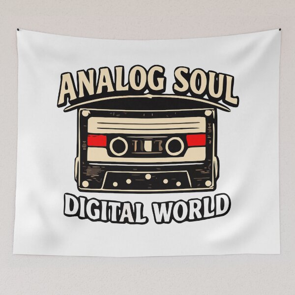 Item preview, Analog Soul, Digital World | Retro Cassette Tape Vintage Design designed and sold by FAFshop.