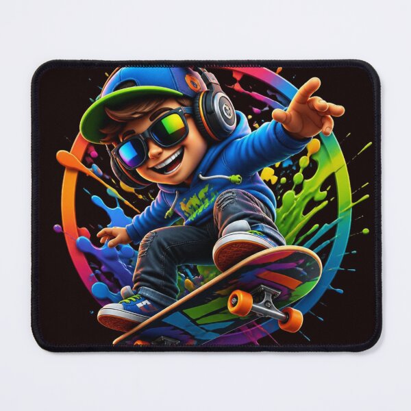 Item preview, Dynamic Skater Boy - Neon Rainbow Paint Splash Skateboard Art designed and sold by AgnesB77.