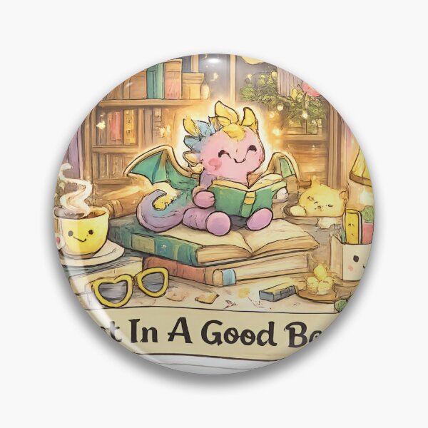 Item preview, Lost In A Good Book | Cute Book Dragon Reader Aesthetic | Cozy Bookworm Fantasy Design designed and sold by Mahmoud Salah.