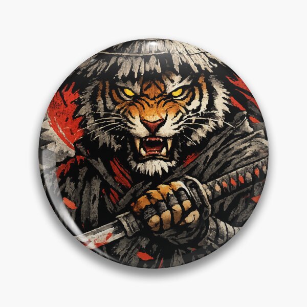 Item preview, Fierce Samurai Tiger Warrior with Blood Moon designed and sold by Besir26.