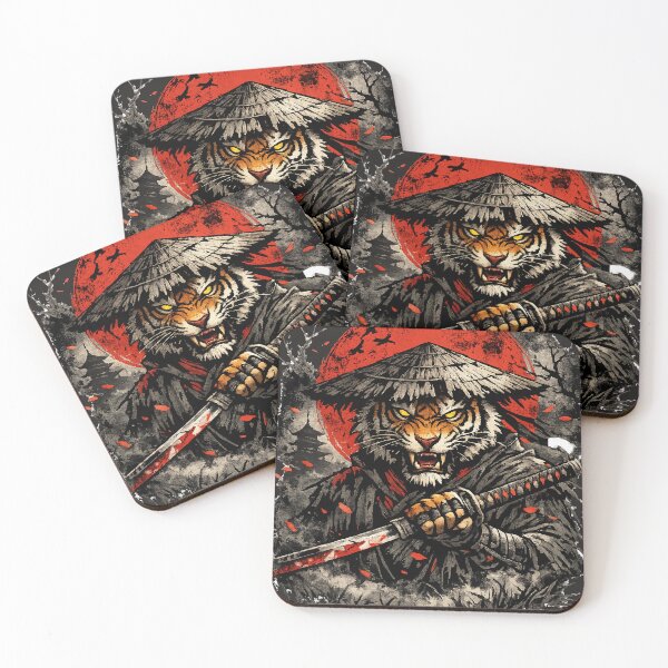 Item preview, Fierce Samurai Tiger Warrior with Blood Moon designed and sold by Besir26.