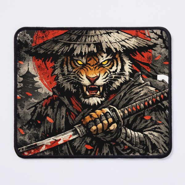 Item preview, Fierce Samurai Tiger Warrior with Blood Moon designed and sold by Besir26.