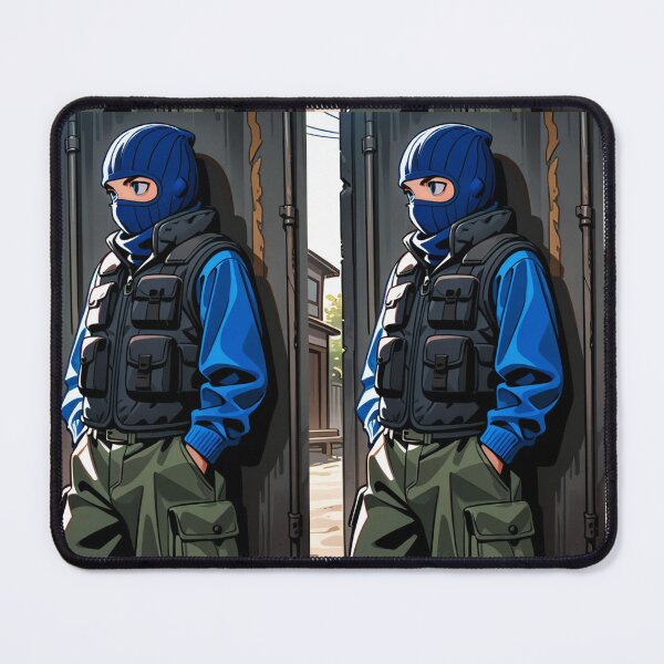 Item preview, Fashion - Man in Black Puffer Vest Balaclava Cargo Streetwear Anime designed and sold by AnimeShin.
