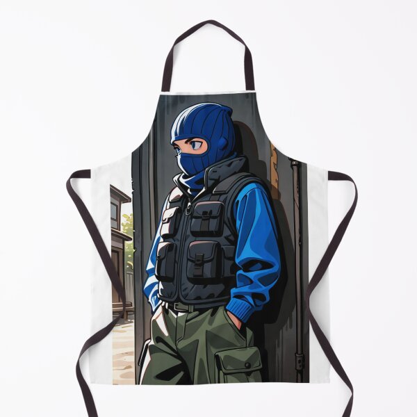 Item preview, Fashion - Man in Black Puffer Vest Balaclava Cargo Streetwear Anime designed and sold by AnimeShin.
