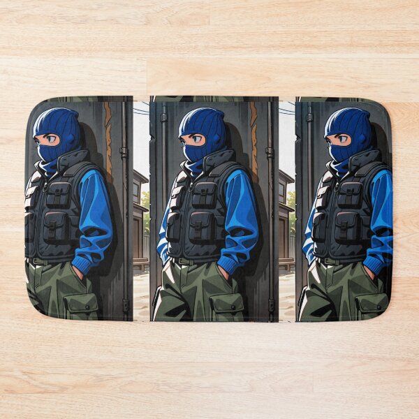 Item preview, Fashion - Man in Black Puffer Vest Balaclava Cargo Streetwear Anime designed and sold by AnimeShin.