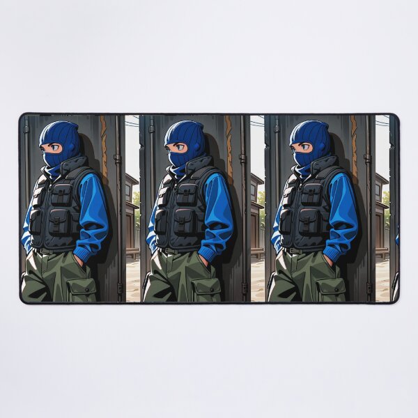 Item preview, Fashion - Man in Black Puffer Vest Balaclava Cargo Streetwear Anime designed and sold by AnimeShin.