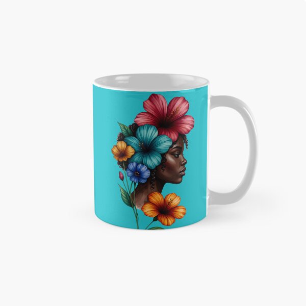 Item preview, Black Woman Portrait with Tropical Flowers designed and sold by digitalbob60.