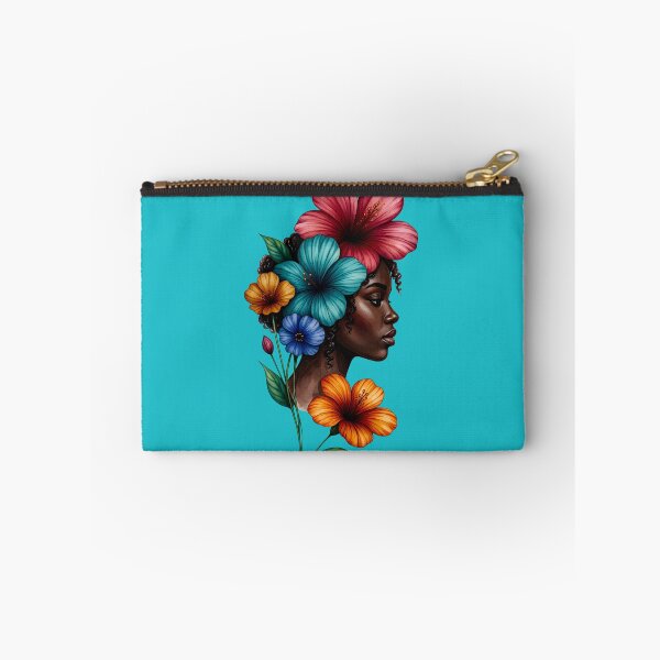 Item preview, Black Woman Portrait with Tropical Flowers designed and sold by digitalbob60.