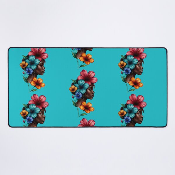 Item preview, Black Woman Portrait with Tropical Flowers designed and sold by digitalbob60.