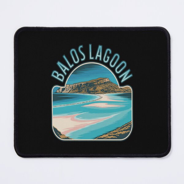 Item preview, Balos Lagoon Vintage Travel Sticker – Retro Crete Coastline Illustration designed and sold by stickercuffs.