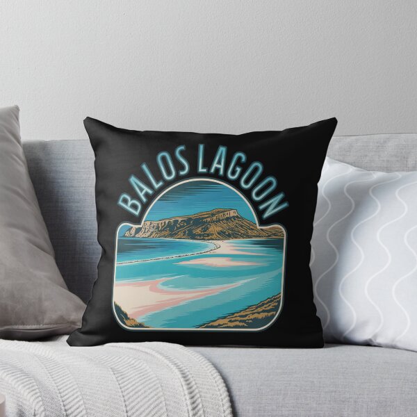 Item preview, Balos Lagoon Vintage Travel Sticker – Retro Crete Coastline Illustration designed and sold by stickercuffs.