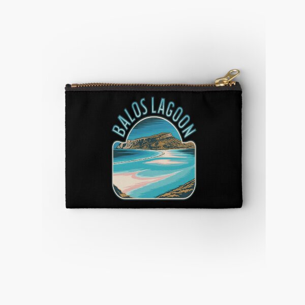 Item preview, Balos Lagoon Vintage Travel Sticker – Retro Crete Coastline Illustration designed and sold by stickercuffs.