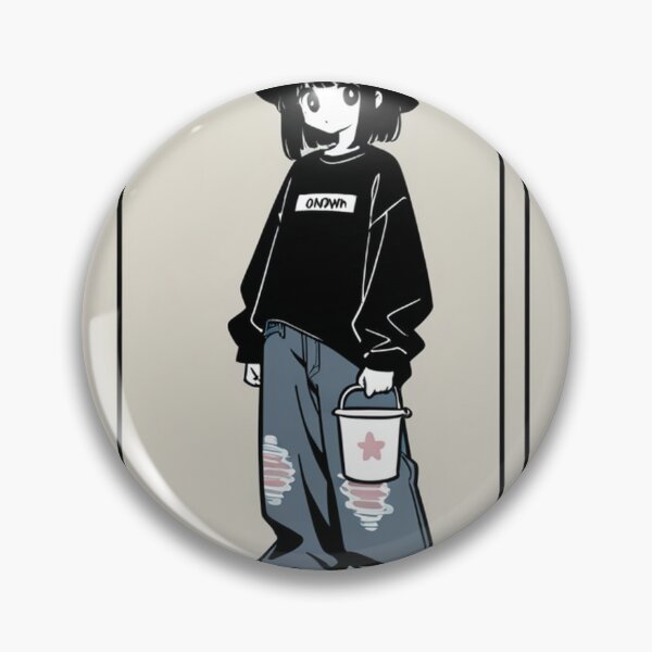 Item preview, Fashion - Man in Black Top Bucket Hat Baggy Jeans Streetwear Anime Variant 2 designed and sold by AnimeShin.