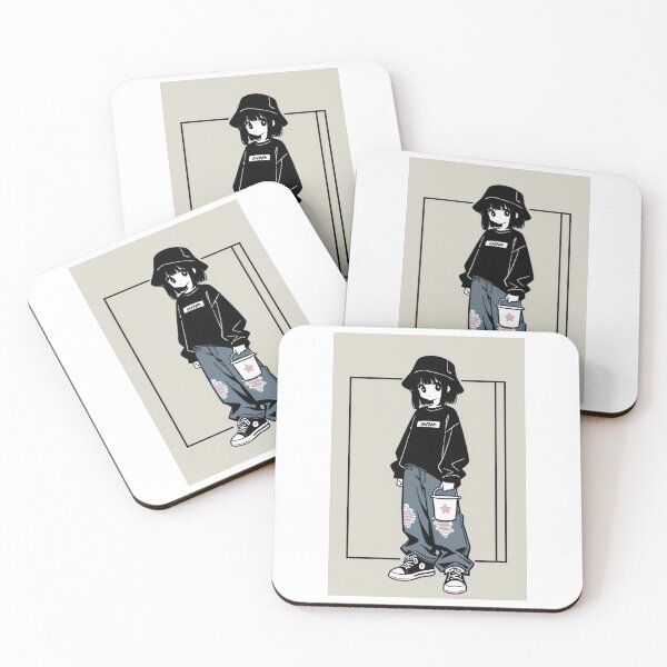 Item preview, Fashion - Man in Black Top Bucket Hat Baggy Jeans Streetwear Anime Variant 2 designed and sold by AnimeShin.