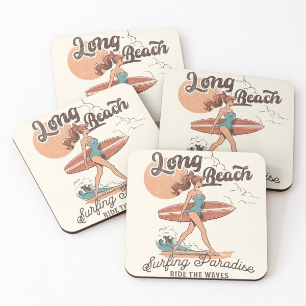 Item preview, Long Beach – Surfing Paradise Retro Surf designed and sold by AngryToro.