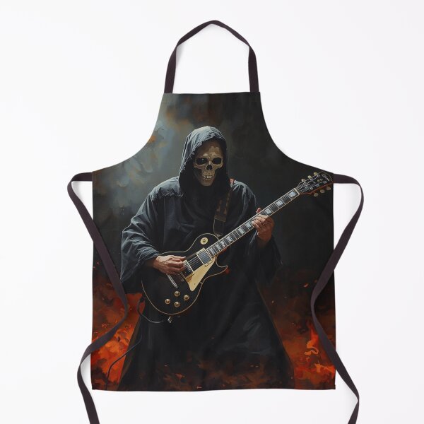 Item preview, Grim Reaper Playing Electric Guitar Dark Gothic Rock Art T-Shirt designed and sold by SunnyDesign82.