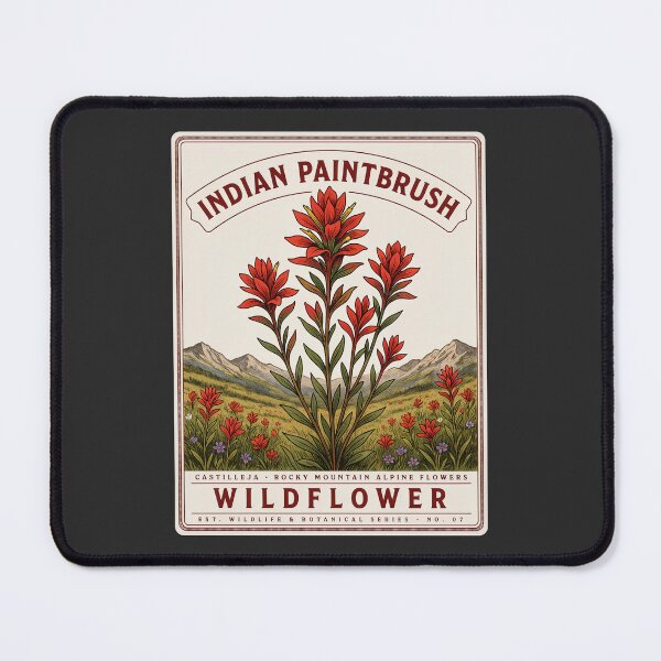 Item preview, Indian Paintbrush Wildflower – Castilleja Rocky Mountain Alpine Flowers Botanical Nature Design designed and sold by ArcticFoxStudio.