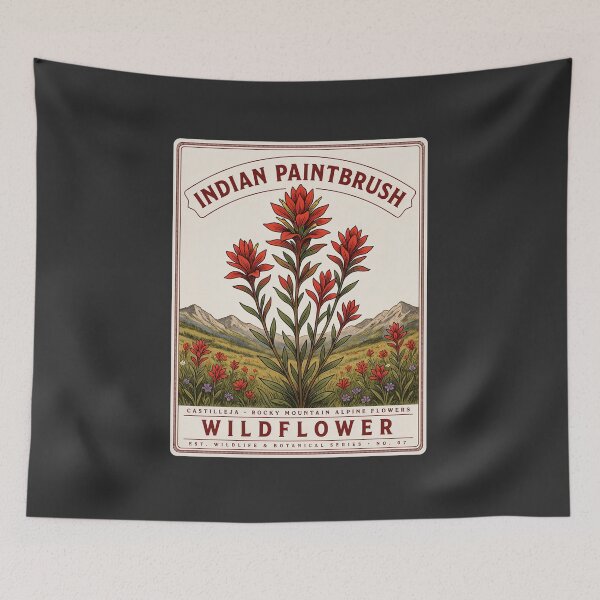 Item preview, Indian Paintbrush Wildflower – Castilleja Rocky Mountain Alpine Flowers Botanical Nature Design designed and sold by ArcticFoxStudio.