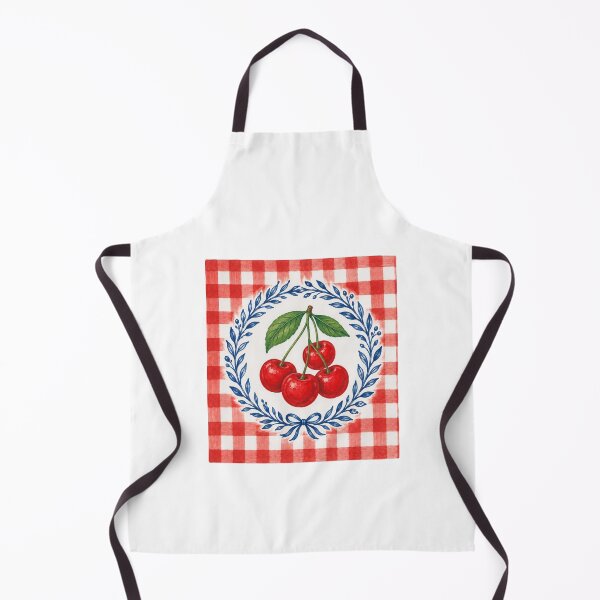 Item preview, Cherry Picnic Gingham Cottagecore Summer Fruit Design designed and sold by Backsay.
