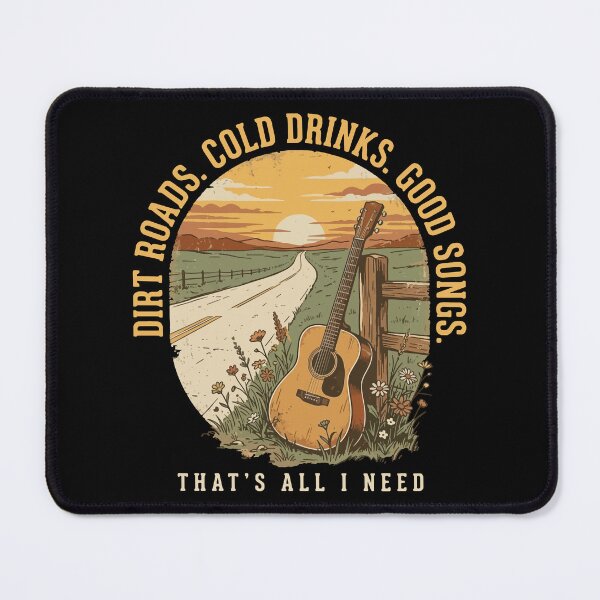 Item preview, Dirt Roads Cold Drinks Good Songs Country Music T-Shirt That's All I Need Vintage Guitar Sunset Tee Alternative Titles (for different product designed and sold by SonglyMusic.