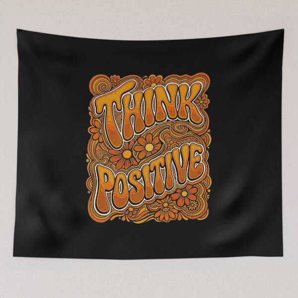 Item preview, hink Positive Groovy Retro 70s Floral Orange  designed and sold by graphixpolash.