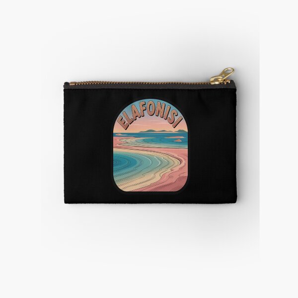 Item preview, Elafonisi Vintage Travel Sticker – Retro Crete Pink‑Sand Lagoon Illustration designed and sold by stickercuffs.