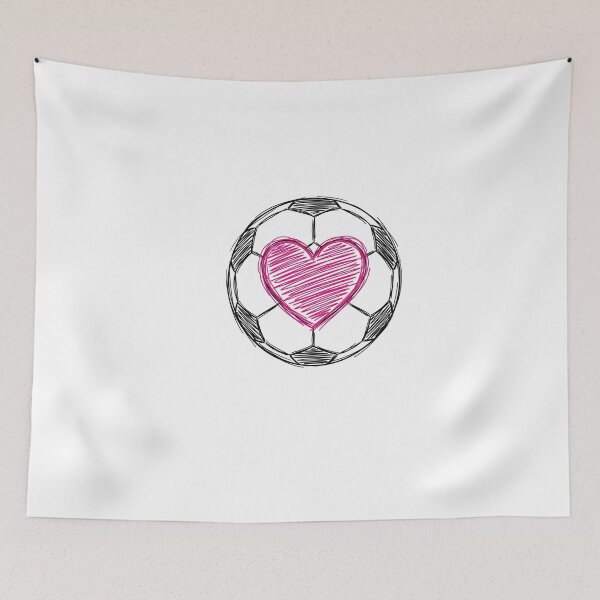 Item preview, Soccer Love Pink Heart Sketchy Doodle Style Football Ball Ar designed and sold by longngusuc.