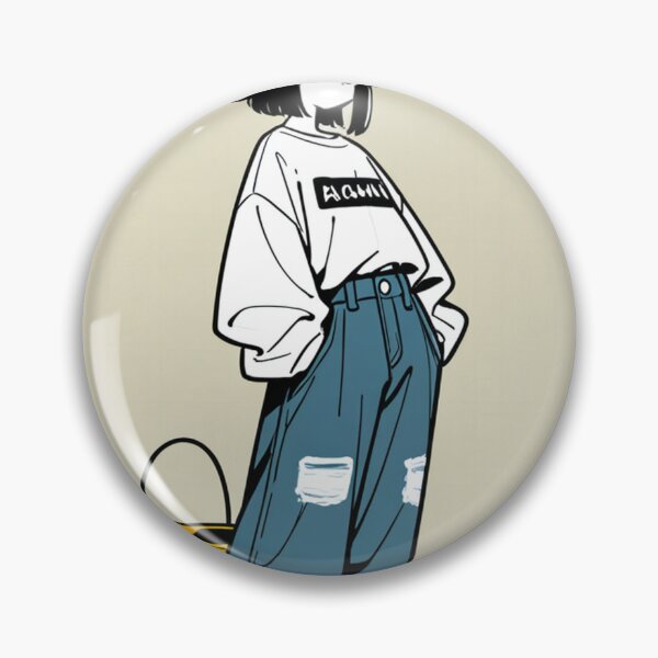 Item preview, Fashion - Man in Black Top Bucket Hat Baggy Jeans Streetwear Anime Variant 3 designed and sold by AnimeShin.