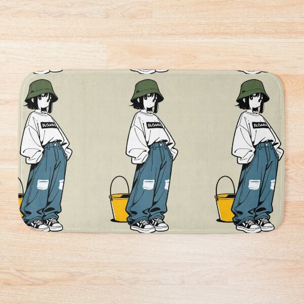 Item preview, Fashion - Man in Black Top Bucket Hat Baggy Jeans Streetwear Anime Variant 3 designed and sold by AnimeShin.