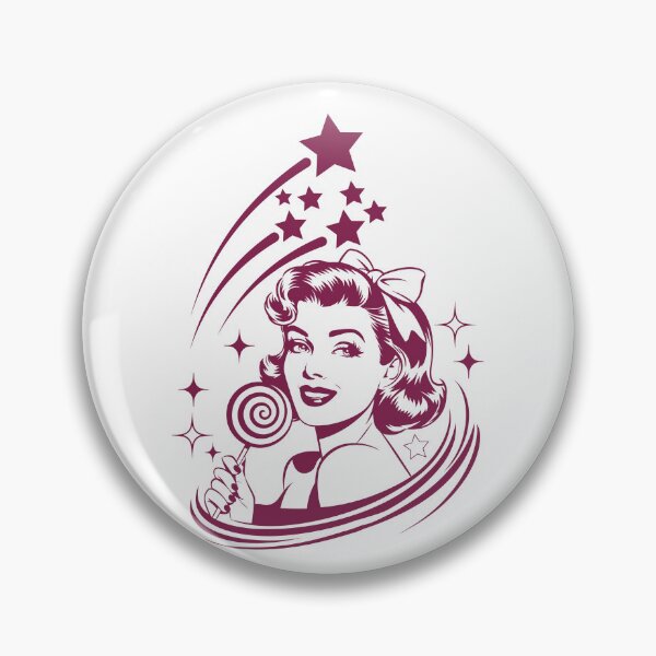 Item preview, Vintage Retro Pin-Up Girl Stars Lollipop Rockabilly designed and sold by HYPNK.