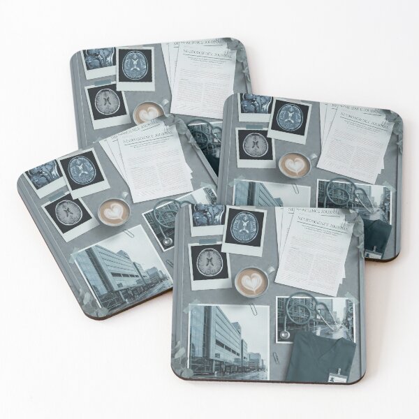 Item preview, Moody Med School Aesthetic: Brain MRI, Coffee & Hospital Scrubs designed and sold by MEDICOFFEE.