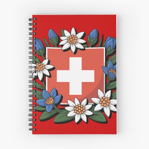 Item preview, Swiss Flag Edelweiss Gentian Alpine Hiker Design designed and sold by AntiqueImages.