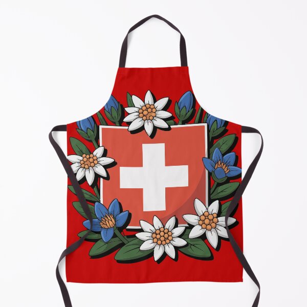 Item preview, Swiss Flag Edelweiss Gentian Alpine Hiker Design designed and sold by AntiqueImages.